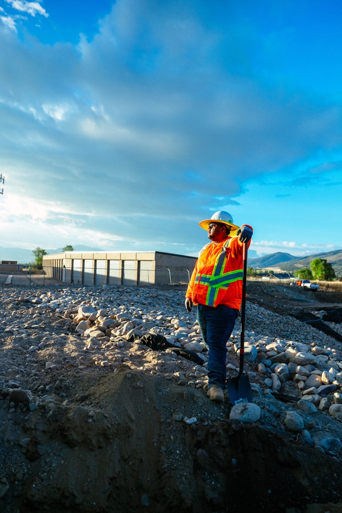 Trabajador en obra vial